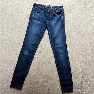 American Eagle Outfitters Blue Skinny Jeans super stretch 8 long